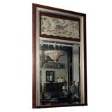 Mahogany Mirror Decorated with Floral Motif, French 1920s